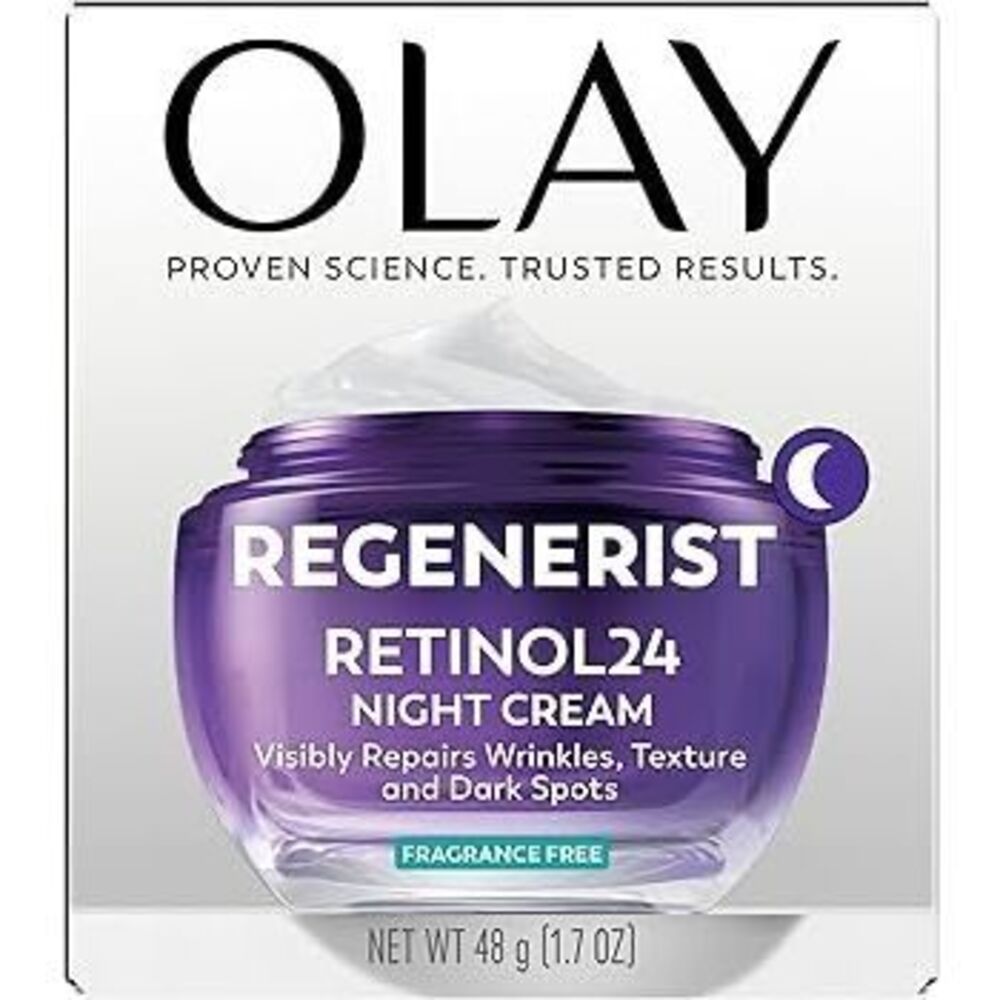Olay Retinol Night Cream for Women, Anti-Aging Face Moisturizer, Fragrance-Free,